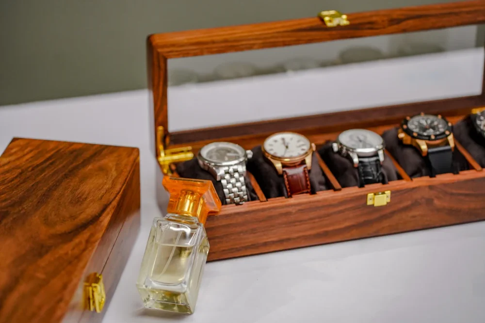 Men's Wooden Watch Box – Premium Organizer for Watches & Accessories | Stylish Display Case - Image 2