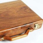 Handcrafted Wooden Briefcase with Brass Clasps - Elegant Wooden Travel Case for Business, Documents, and Storage - Durable and Stylish Wooden Carry Case