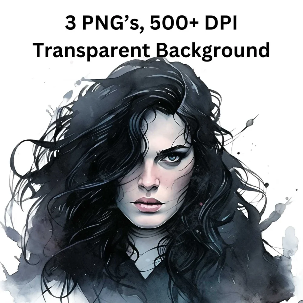Witcher Yennefer Poster, Geralt of Rivia Clipart, Geralt Clip art, Witcher Watercolor PNG, Instant Download, Witcher png, Sublimation Art