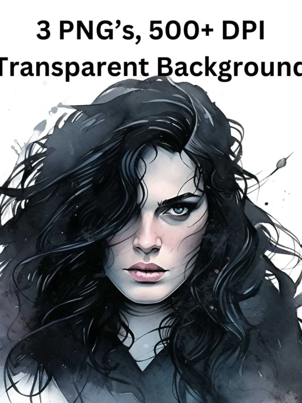 Witcher Yennefer Poster, Geralt of Rivia Clipart, Geralt Clip art, Witcher Watercolor PNG, Instant Download, Witcher png, Sublimation Art