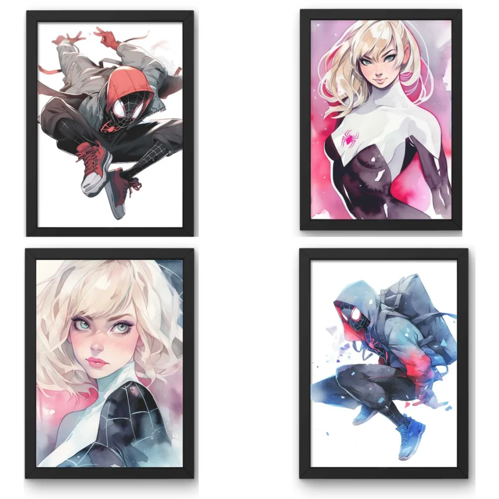 9 Miles Morales Poster, Spiderman Clip art,Spider Gwen Poster, Spider Gwen Clip art, Spiderman Poster, Avengers Poster, Superhero Clip art