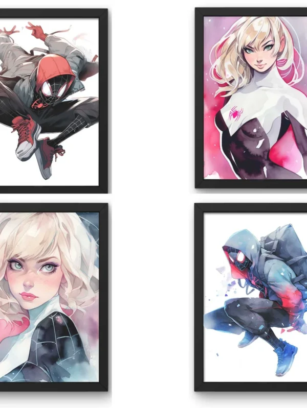 9 Miles Morales Poster, Spiderman Clip art,Spider Gwen Poster, Spider Gwen Clip art, Spiderman Poster, Avengers Poster, Superhero Clip art