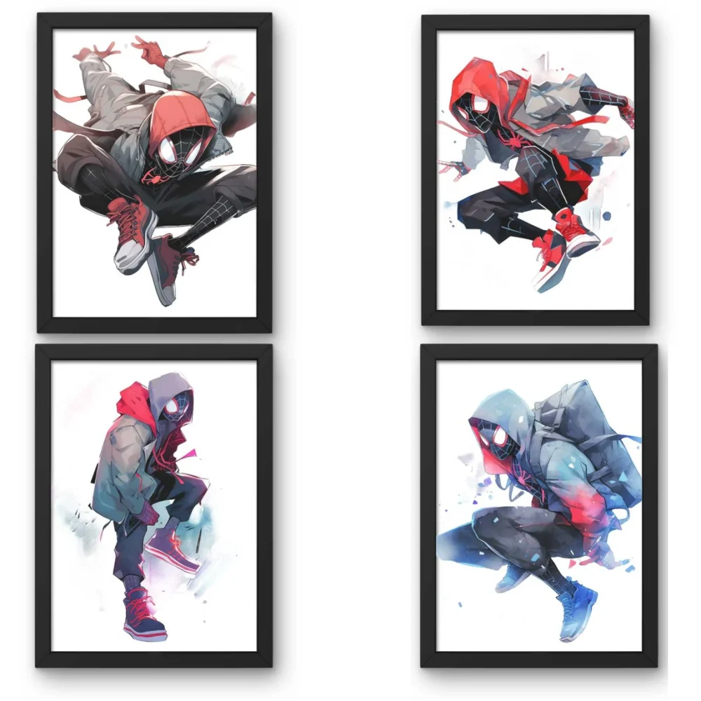 5 Miles Morales Poster, Spiderman Clipart,Miles Morales Watercolor, Marvel Clipart, Marvel Poster, Avengers Poster, Superhero Clipart