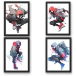 5 Miles Morales Poster, Spiderman Clipart,Miles Morales Watercolor, Marvel Clipart, Marvel Poster, Avengers Poster, Superhero Clipart