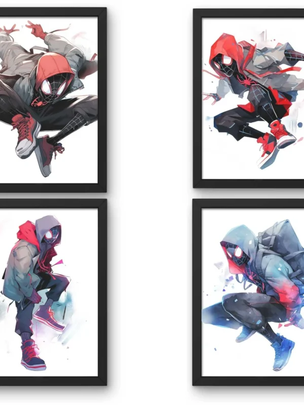 5 Miles Morales Poster, Spiderman Clipart,Miles Morales Watercolor, Marvel Clipart, Marvel Poster, Avengers Poster, Superhero Clipart