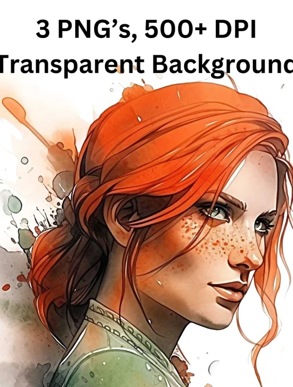 Witcher Triss Poster, Geralt of Rivia Clipart, Geralt Clip art, Witcher Watercolor PNG, Instant Download, Witcher png, Sublimation Art
